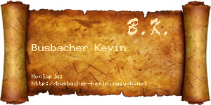 Busbacher Kevin névjegykártya